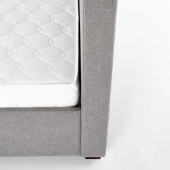 Garnero Arredamenti Letti Matrimoniali|Letti Matrimoniali-Letto matrimoniale in tessuto con cassettoni 160x200cm Mestre Gihome® Grigio