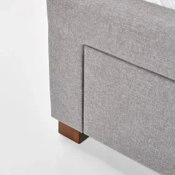 Garnero Arredamenti Letti Matrimoniali|Letti Matrimoniali-Letto matrimoniale in tessuto con cassettoni 160x200cm Mestre Gihome® Grigio