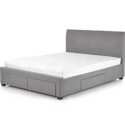 Garnero Arredamenti Letti Matrimoniali|Letti Matrimoniali-Letto matrimoniale in tessuto con cassettoni 160x200cm Mestre Gihome® Grigio
