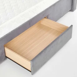 Garnero Arredamenti Letti Matrimoniali|Letti Matrimoniali-Letto matrimoniale in tessuto con cassetti 160x200cm Ravello Gihome® Grigio