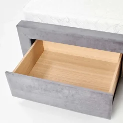 Garnero Arredamenti Letti Matrimoniali|Letti Matrimoniali-Letto matrimoniale in tessuto con cassetti 160x200cm Ravello Gihome® Grigio