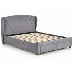 Garnero Arredamenti Letti Matrimoniali|Letti Matrimoniali-Letto matrimoniale in tessuto con cassetti 160x200cm Ravello Gihome® Grigio