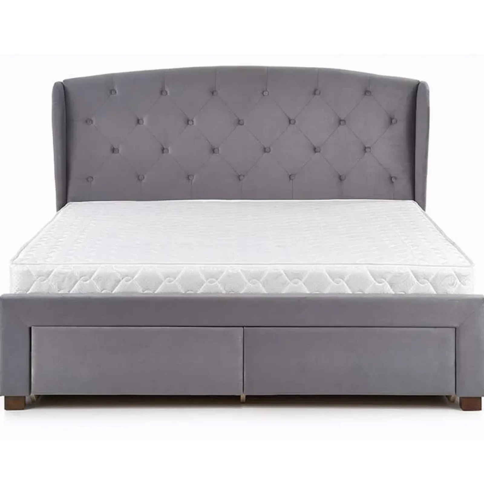 Garnero Arredamenti Letti Matrimoniali|Letti Matrimoniali-Letto matrimoniale in tessuto con cassetti 160x200cm Ravello Gihome® Grigio