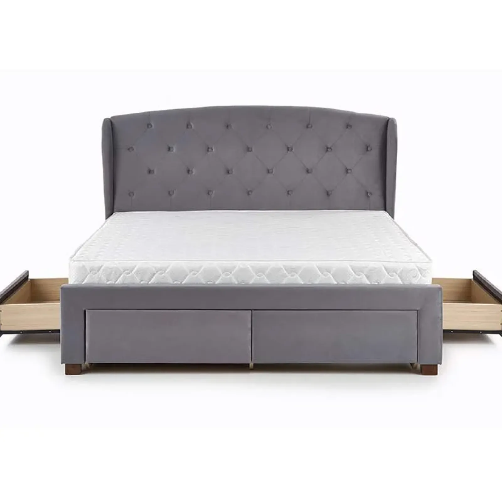 Garnero Arredamenti Letti Matrimoniali|Letti Matrimoniali-Letto matrimoniale in tessuto con cassetti 160x200cm Ravello Gihome® Grigio