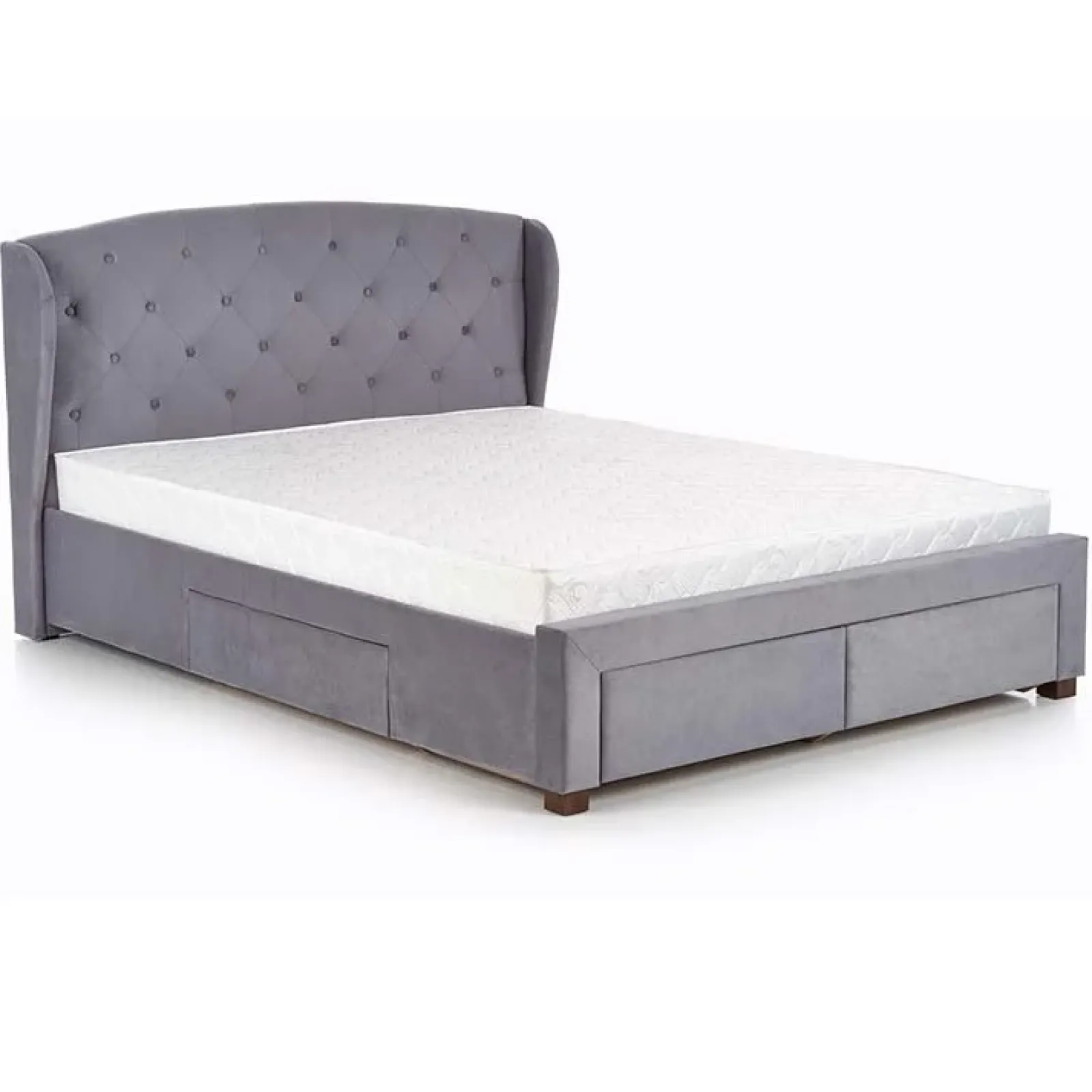 Garnero Arredamenti Letti Matrimoniali|Letti Matrimoniali-Letto matrimoniale in tessuto con cassetti 160x200cm Ravello Gihome® Grigio