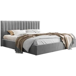 Garnero Arredamenti Letti Oversize-Letto matrimoniale oversize 180x200 cm con rete contenitore imbottito grigio Orione Tessuto Fresco Grigio