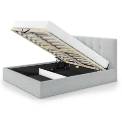 Garnero Arredamenti Letti Oversize-Letto matrimoniale oversize 180x200 cm con rete contenitore imbottito grigio chiaro Silla