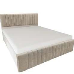 Garnero Arredamenti Letti Oversize-Letto matrimoniale oversize 180x200cm imbottito con contenitore beige Emporio