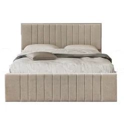 Garnero Arredamenti Letti Oversize-Letto matrimoniale oversize 180x200cm imbottito con contenitore beige Emporio