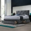 Garnero Arredamenti Letti Matrimoniali|Letti Matrimoniali-Letto matrimoniale 160x200 cm con rete a doghe imbottito con cassetti contenitore grigio Jay