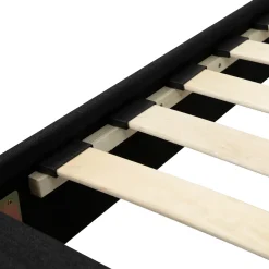 Garnero Arredamenti Letti Matrimoniali|Letti Matrimoniali-Letto matrimoniale 160x200 cm con rete a doghe imbottito grigio chiaro Sonia