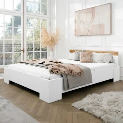 Garnero Arredamenti Letti Matrimoniali|Letti Matrimoniali-Letto matrimoniale 160x200cm bianco rovere Relaxio