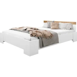 Garnero Arredamenti Letti Matrimoniali|Letti Matrimoniali-Letto matrimoniale 160x200cm bianco rovere Relaxio