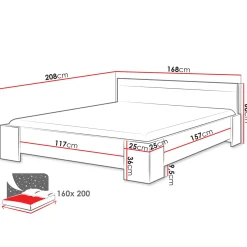 Garnero Arredamenti Letti Matrimoniali|Letti Matrimoniali-Letto matrimoniale 160x200cm bianco rovere Relaxio