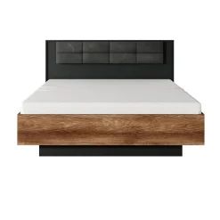 Garnero Arredamenti Letti Matrimoniali|Letti Matrimoniali-Letto matrimoniale 160x200cm contenitore quercia nero Smooty