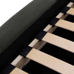 Garnero Arredamenti Letti Matrimoniali|Letti Matrimoniali-Letto matrimoniale 160x200cm con rete contenitore imbottito grigio scuro Aluna Tessuto Kronos Grigio Scuro