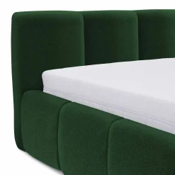 Garnero Arredamenti Letti Matrimoniali|Letti Matrimoniali-Letto matrimoniale 160x200cm con rete contenitore imbottito verde Aluna Tessuto Kronos Verde