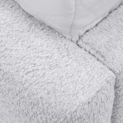 Garnero Arredamenti Letti Matrimoniali|Letti Matrimoniali-Letto matrimoniale 160x200cm con rete contenitore imbottito tessuto bouclé bianco Aluna Tessuto Abriamo Bianco