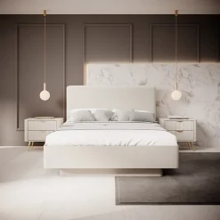 Garnero Arredamenti Letti Matrimoniali|Letti Matrimoniali-Letto matrimoniale 160x200cm contenitore beige Ramis