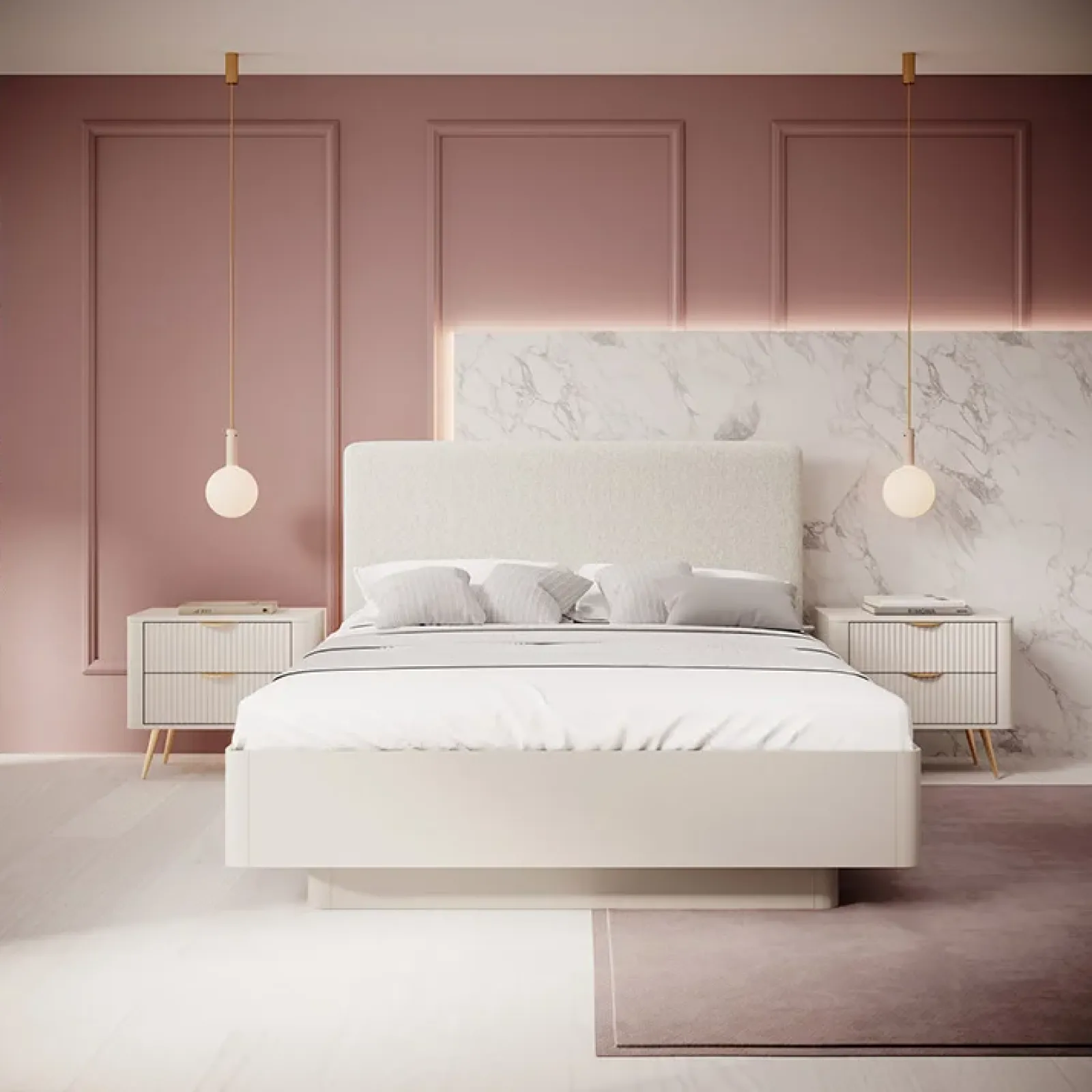 Garnero Arredamenti Letti Matrimoniali|Letti Matrimoniali-Letto matrimoniale 160x200cm contenitore beige Ramis