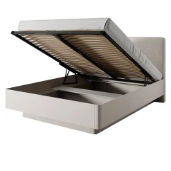 Garnero Arredamenti Letti Matrimoniali|Letti Matrimoniali-Letto matrimoniale 160x200cm contenitore beige Ramis