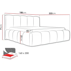 Garnero Arredamenti Letti Matrimoniali|Letti Matrimoniali-Letto matrimoniale 160x200cm con rete contenitore imbottito tessuto bouclé rosa Aluna Tessuto Abriamo Rosa