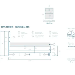 Garnero Arredamenti Letti Matrimoniali|Letti Matrimoniali-Letto matrimoniale 160x195cm con contenitore imbottito antracite Auden