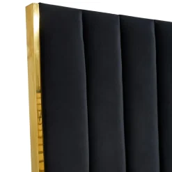 Garnero Arredamenti Letti Matrimoniali|Letti Matrimoniali-Letto matrimoniale 160x200cm con rete contenitore nero oro Esther Nero Opaco