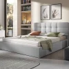 Garnero Arredamenti Letti Matrimoniali|Letti Matrimoniali-Letto matrimoniale 160x200cm contenitore imbottito grigio chiaro Silla