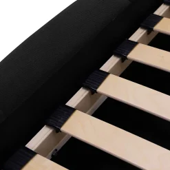 Garnero Arredamenti Letti Matrimoniali|Letti Matrimoniali-Letto matrimoniale 160x200cm con rete contenitore imbottito nero Aluna Tessuto Kronos Nero