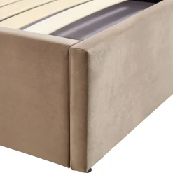 Garnero Arredamenti Letti Matrimoniali|Letti Matrimoniali-Letto matrimoniale 160x200cm con rete contenitore oro Esther Beige