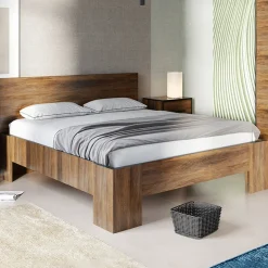 Garnero Arredamenti Letti Matrimoniali|Letti Matrimoniali-Letto matrimoniale 160x200cm noce Line