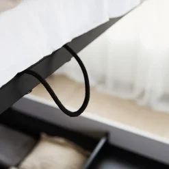 Garnero Arredamenti Letti Oversize-Letto oversize contenitore 180x200cm con LED e presa USB-C grigio nero rovere Luna