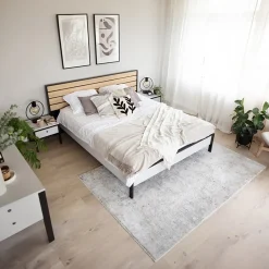 Garnero Arredamenti Letti Oversize-Letto oversize contenitore 180x200cm con LED e presa USB-C grigio nero rovere Luna