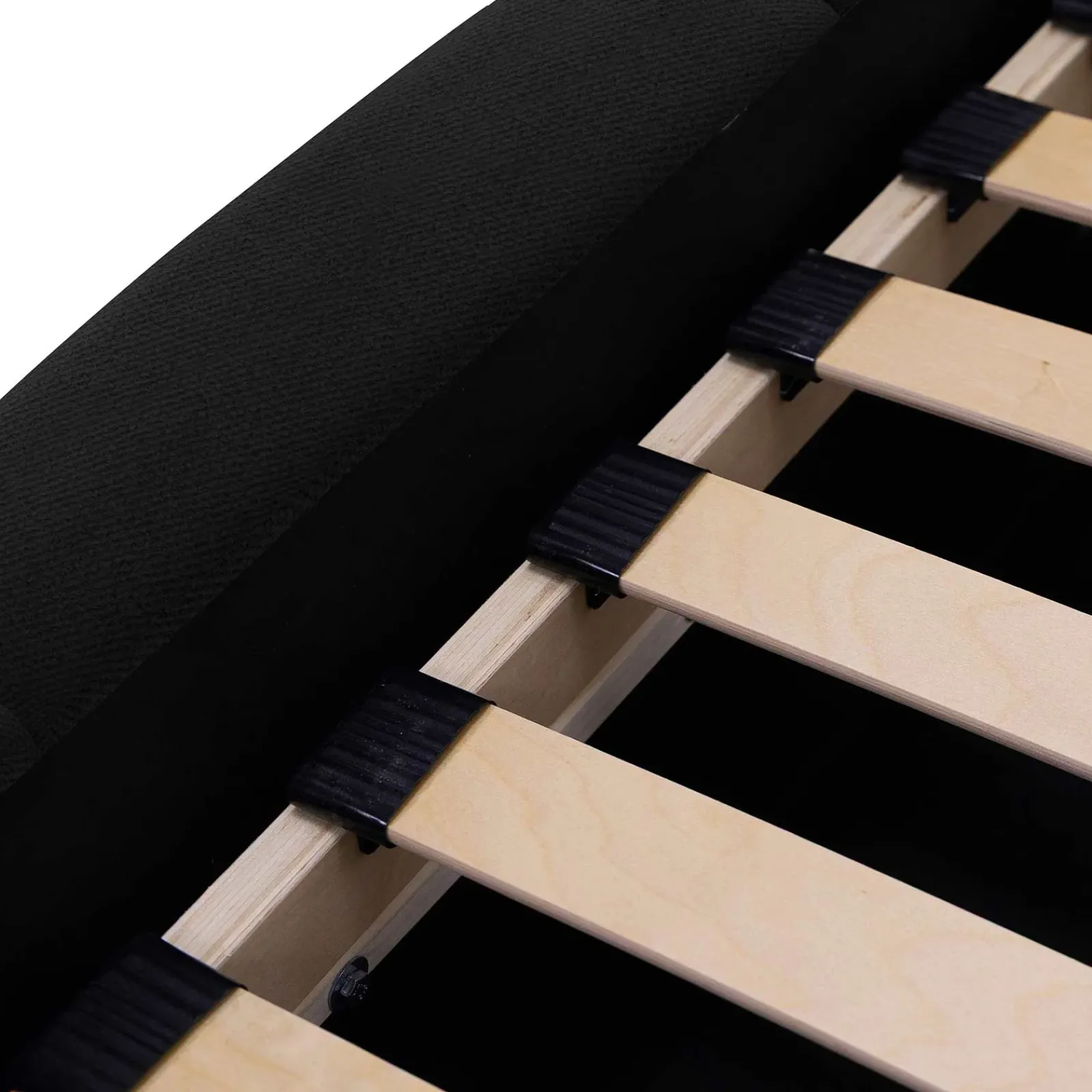 Garnero Arredamenti Letti Oversize-Letto oversize 180x200cm con rete contenitore imbottito nero Aluna Tessuto Kronos Nero