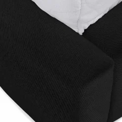 Garnero Arredamenti Letti Oversize-Letto oversize 180x200cm con rete contenitore imbottito nero Aluna Tessuto Kronos Nero