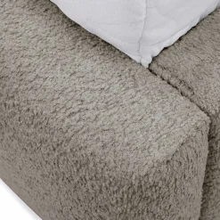 Garnero Arredamenti Letti Oversize-Letto oversize 180x200cm con rete contenitore imbottito tessuto bouclé grigio Aluna Tessuto Abriamo Grigio