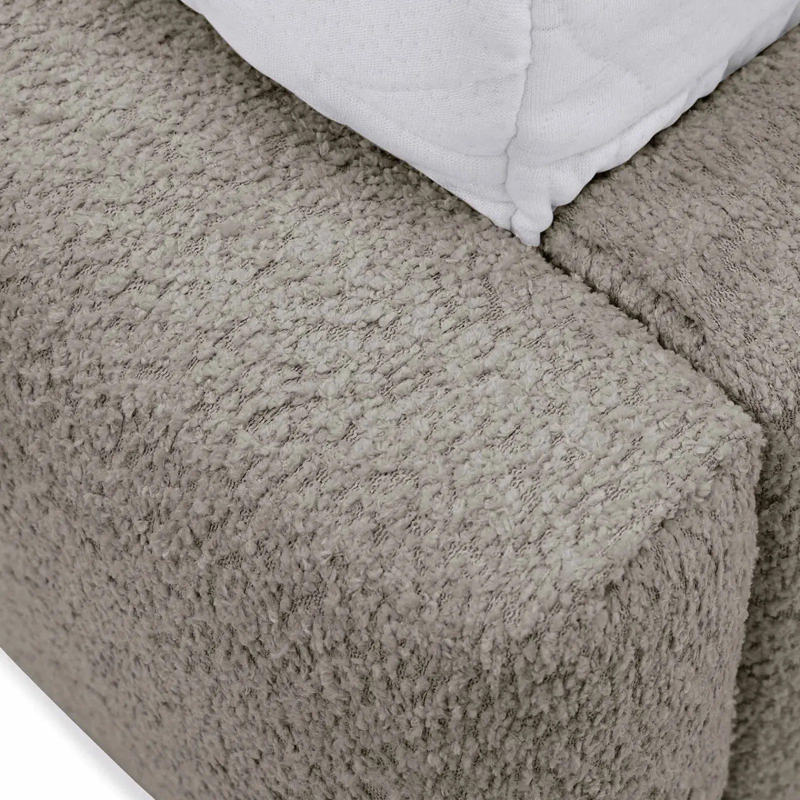 Garnero Arredamenti Letti Oversize-Letto oversize 180x200cm con rete contenitore imbottito tessuto bouclé grigio Aluna Tessuto Abriamo Grigio