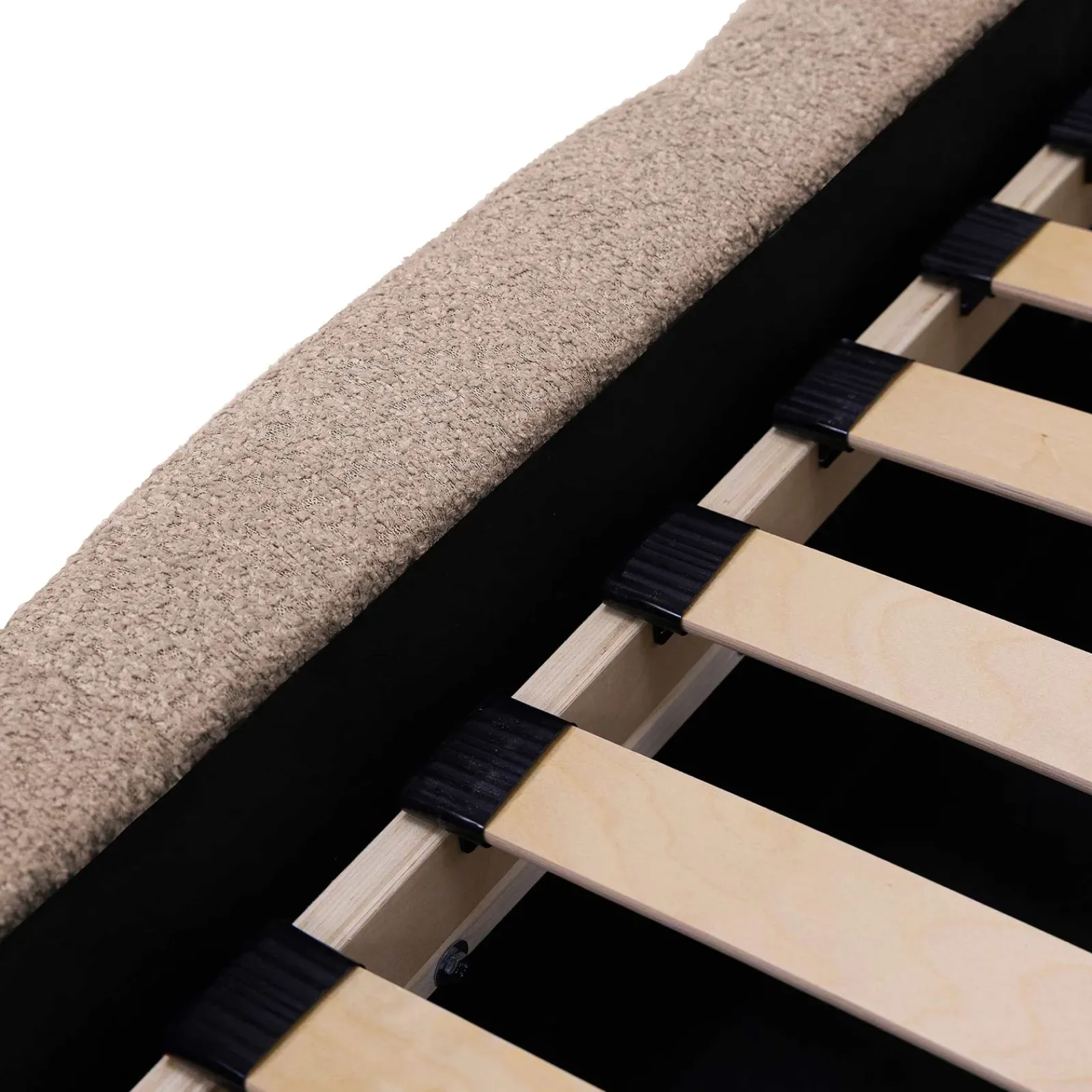 Garnero Arredamenti Letti Oversize-Letto oversize 180x200cm con rete contenitore imbottito tessuto bouclé rosa Aluna Tessuto Abriamo Rosa