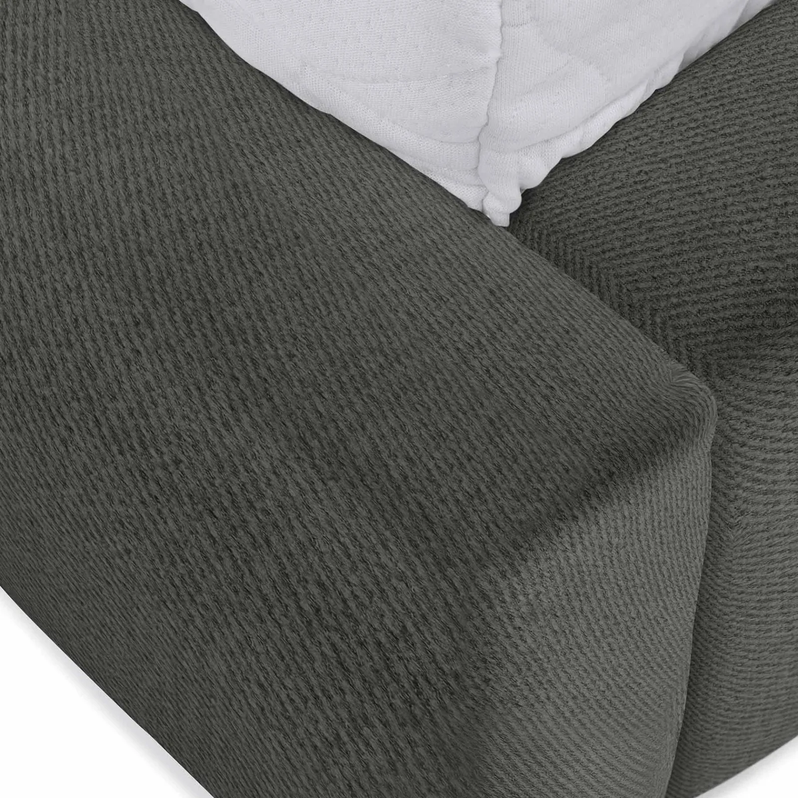 Garnero Arredamenti Letti Oversize-Letto oversize 180x200cm con rete contenitore imbottito grigio scuro Aluna Tessuto Kronos Grigio Scuro