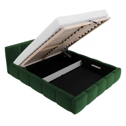 Garnero Arredamenti Letti Oversize-Letto oversize 180x200cm con rete contenitore imbottito verde Aluna Tessuto Kronos Verde