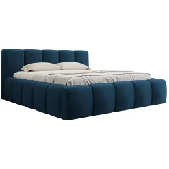 Garnero Arredamenti Letti Oversize-Letto oversize 180x200cm con rete contenitore imbottito blu Aluna Tessuto Kronos Blu