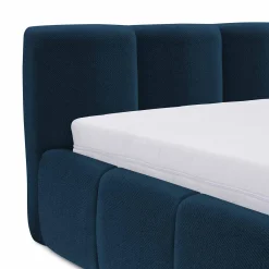 Garnero Arredamenti Letti Oversize-Letto oversize 180x200cm con rete contenitore imbottito blu Aluna Tessuto Kronos Blu