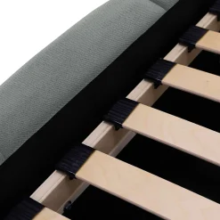 Garnero Arredamenti Letti Oversize-Letto oversize 180x200cm con rete contenitore imbottito azzurro grigio Aluna Tessuto Paros Azzurro Grigio