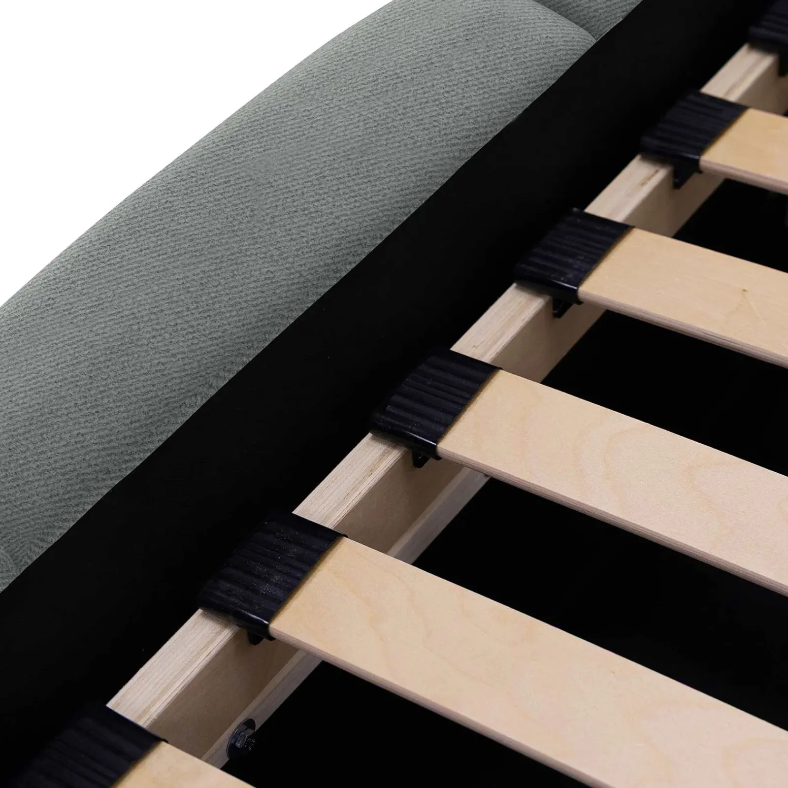 Garnero Arredamenti Letti Oversize-Letto oversize 180x200cm con rete contenitore imbottito azzurro grigio Aluna Tessuto Paros Azzurro Grigio