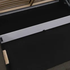 Garnero Arredamenti Letti Oversize-Letto oversize 180x200cm con rete contenitore imbottito tessuto bouclé nero Aluna Tessuto Abriamo nero