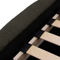 Garnero Arredamenti Letti Oversize-Letto oversize 180x200cm con rete contenitore imbottito tessuto bouclé nero Aluna Tessuto Abriamo nero