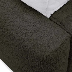 Garnero Arredamenti Letti Oversize-Letto oversize 180x200cm con rete contenitore imbottito tessuto bouclé nero Aluna Tessuto Abriamo nero