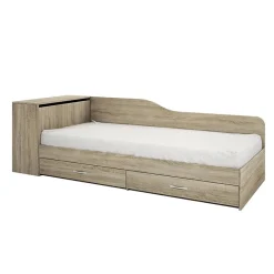 Garnero Arredamenti Letti Singoli|Letti Per Bambini E Ragazzi-Letto singolo con comò e cassettoni 82x190cm sonoma Catullo Rovere