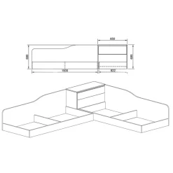 Garnero Arredamenti Letti Per Bambini E Ragazzi|Letti Per Bambini E Ragazzi-Letto singolo doppio 82x190cm moderno Stefano Noce